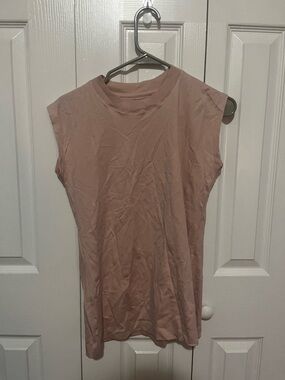 MM Lafleur Alina Muscle Tee Light Pink Coton Blend NWOT Size XS